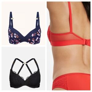 Lively Lace No-Wire push-up bras, NWT, 38B Set of THREE